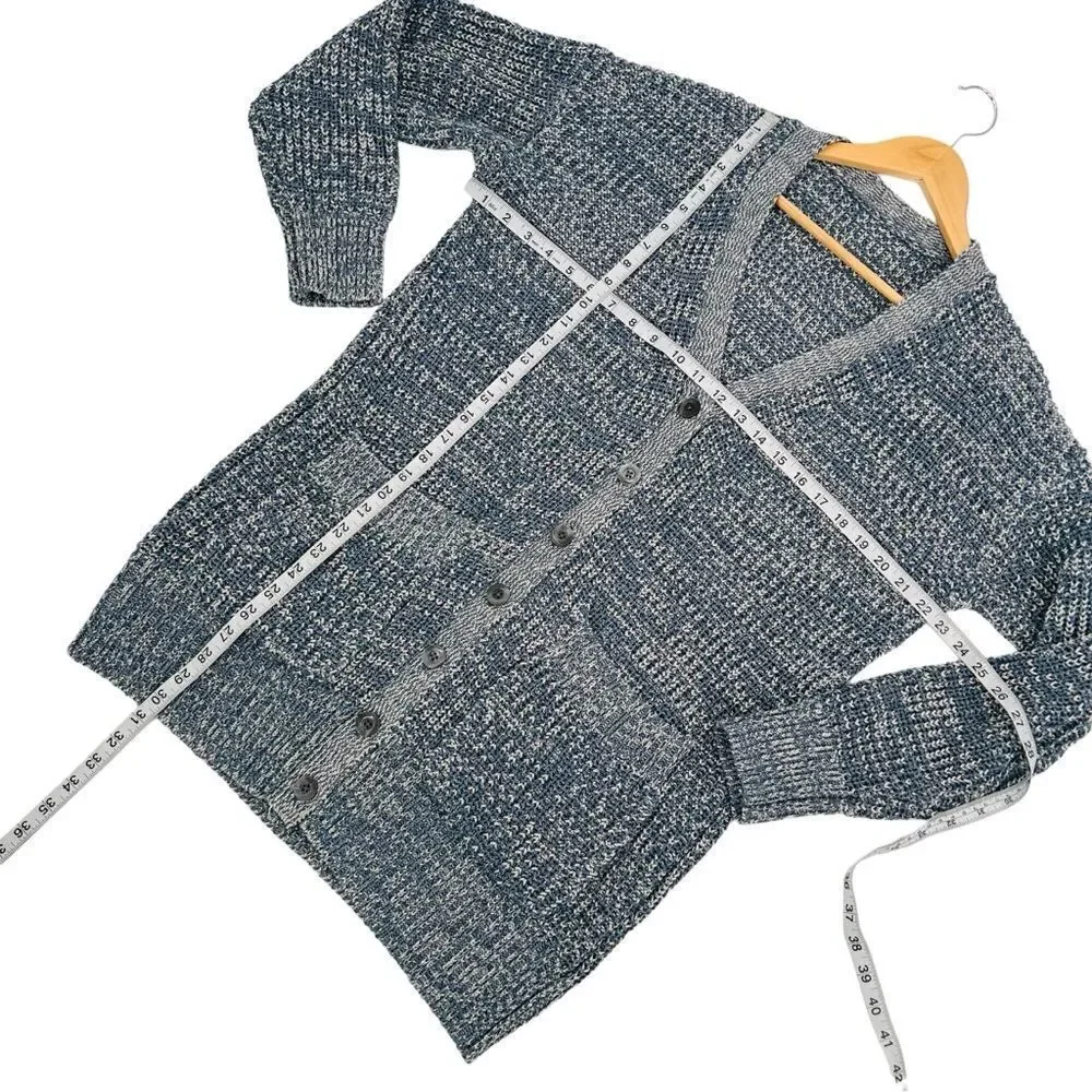 Michael Kors Blue Marled Knit Cardigan size medium
